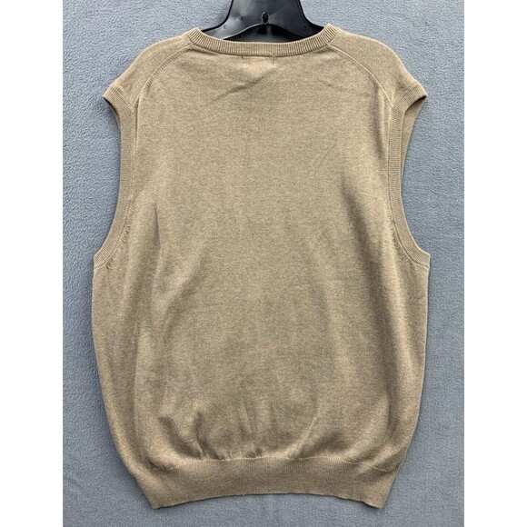 Dockers Sweater Vest Mens XL Beige Black Argyle V Neck 100% Cotton Sleeveless - Picture 4 of 13